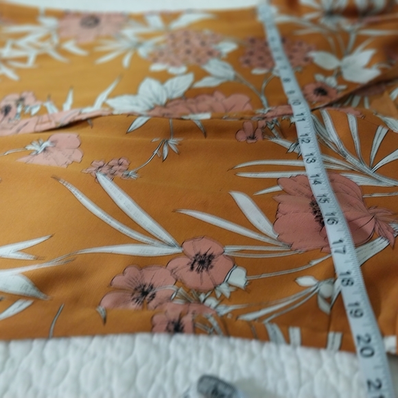 Express Orange Button Down Shirt with Notched Collar 100% Polyesyer - Picture 6 of 9